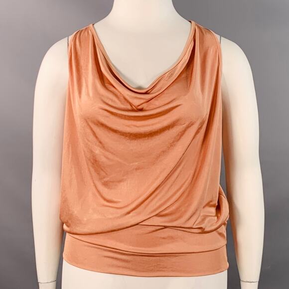 JEAN PAUL GAULTIER Size L Orange Sorbet Polyester Racerback Tank Casual Top - Picture 1 of 5